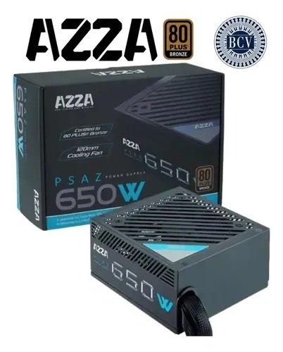 Fuente De Poder Certificada Azza 650w Gaming 80+ Bronze Atx Azul