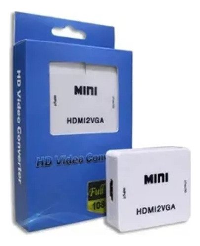 Convertidor Hdmi A Vga Adaptador Hd 1080p Pc Monitor Laptop Negro