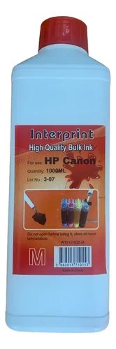 Tinta Para Impresora Hp De 1 Litro Para Recarga Cartuchos Magenta