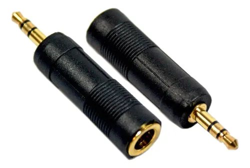 Adaptador Audio Plug 3.5mm Macho A 6.35mm Hembra Stereo Negro