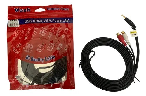 Cable Rca 2 Puntas Hembra Av A Plug Auxiliar 3.5mm Jack 3 M