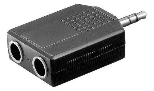 Adaptador De Audio 2x Hembra 6.35mm A 3.5mm Plug Macho Negro