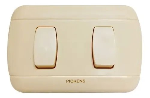 Interruptor Sencillo De 2 Modulos Pickens Color Beige