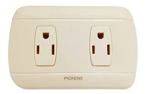 Tomacorriente Doble 2 Polos + Tierra Pickens 100% Cobre Beige