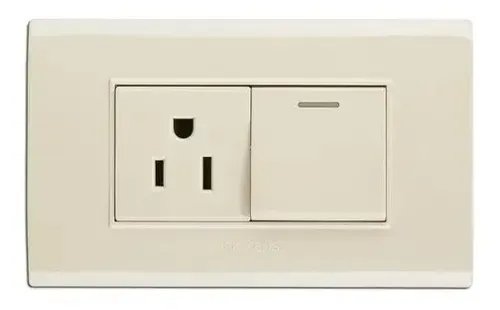 Interruptor Con Tomacorriente Pared Beige Pickens Beige
