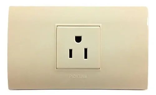 Tomacorriente 2 Polos 1 Toma 15a Pickens Beige 100% Cobre Beige
