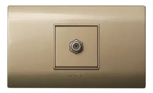 Toma Coaxial Hembra Hembra Pickens Para Tv Por Cable Dorado