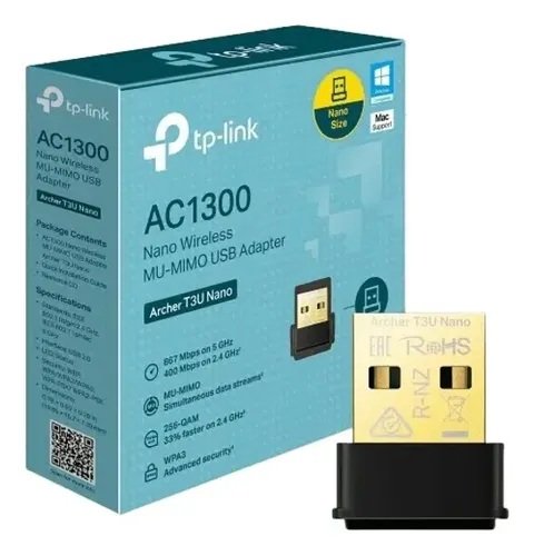 Adaptador Usb Wifi Tp-link Archer T3u Nano Ac1300 Mu-mimo