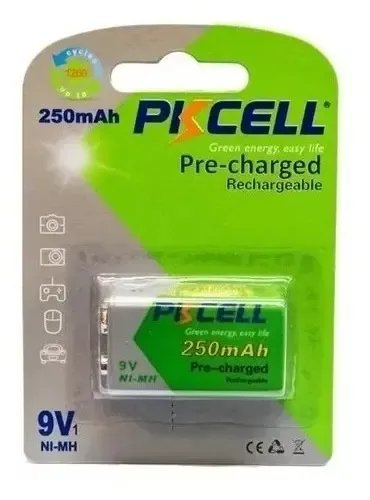 Bateria Pila Recargable 9v Rectangular 250mah Ni-mh Calidad