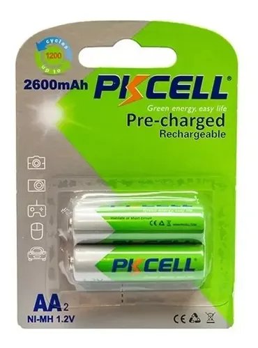 Baterias Recargables Aa 2600mah Pkcell Blister 2