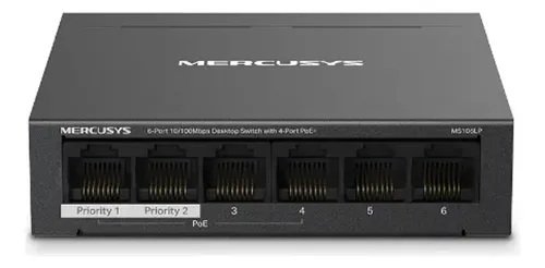 Switch Interruptor Mercusys Ms106lp 6 Puertos Gigabit Poe+