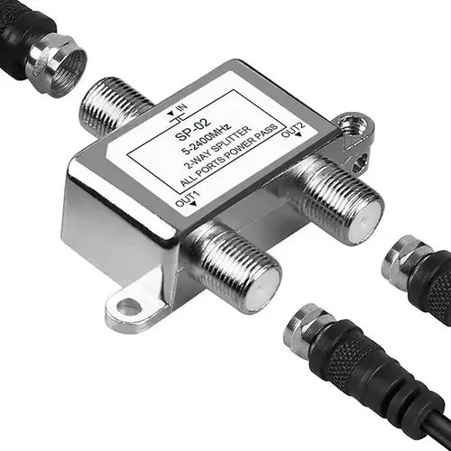 Splitter Divisor De Señal Coaxial De 2 Vías 5-2400mhz Alta