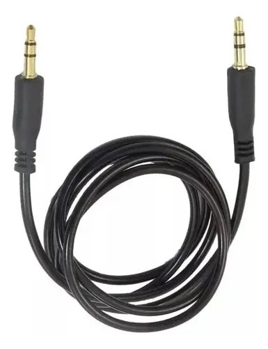 Cable Plug A Plug 3.5mm Negro Doble Banda Stereo 1m