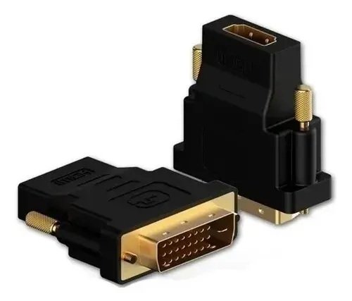 Adaptador Convertidor Dvi 24+1 Pines Macho A Hdmi Hembra Pc Negro