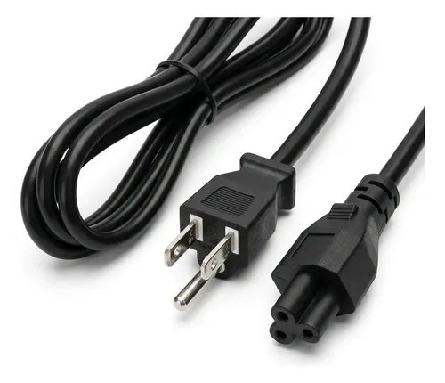 Cable Poder Mickey Trebol Corriente 1.5 Mt Cargador Laptop Negro