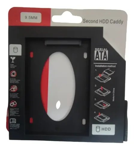 Caddy Hdd Ssd Adaptador Disco Secundario 9,5mm Aluminio