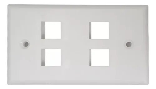 Face Plate Blanco 4x2 4 Puertos Faceplate Coupler Rj45