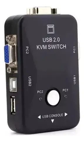 Switch Kvm Usb Vga 2 Puertos Monitor Teclado Impresora