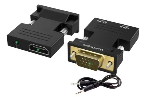 Convertidor Hdmi A Vga Para Monitor Vga Negro