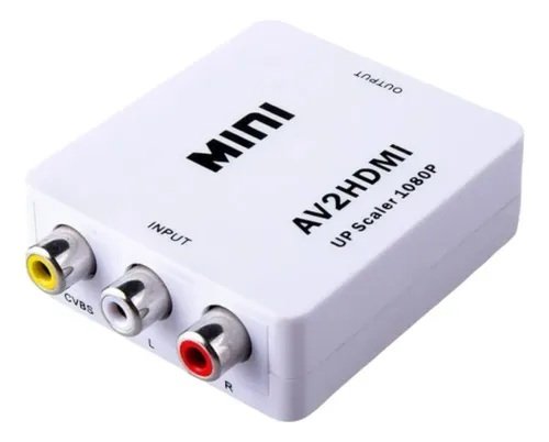 Convertidor Rca A Hdmi Av2hdmi Adaptador 1080p Blanco