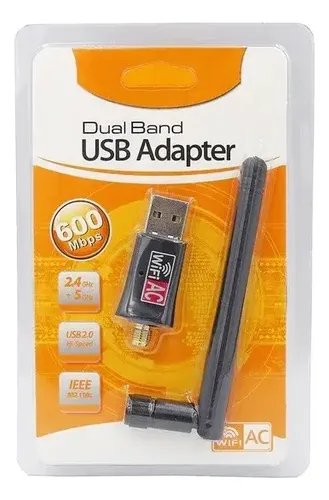 Wifi Usb Con Antena Amplificadora De Señal Dual Band 600mbps