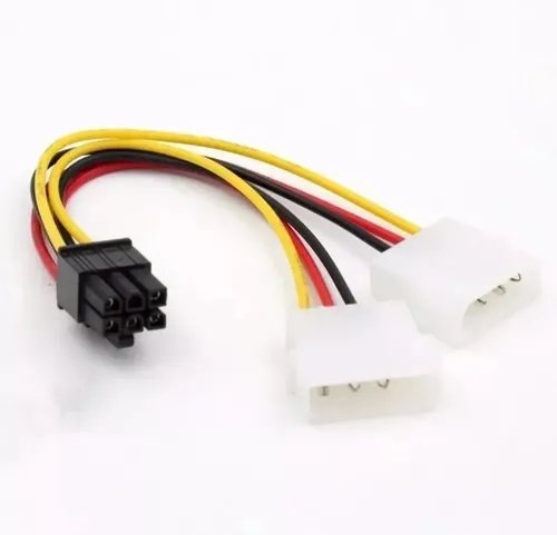Cable Dual Molex A 6 Pines Para Tarjeta Video Pcie Gpu Pc