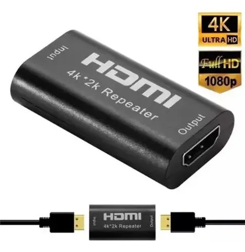 Repetidor Union Hdmi Hembra Hembra 4k 2k - 40 Metros Negro