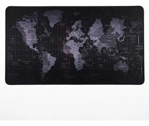 Mouse Pad Gamer Antideslizante Computadora Laptop 30x80 Mapa Negro