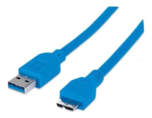 Cable Usb 3.0 A Macho Micro B Macho Azul Para Discos Externo Azul