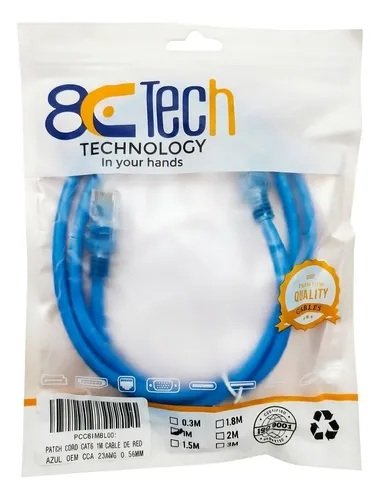 Cable Patch Cord Cat6  70/30 1 Metro Alta Calidad 1m