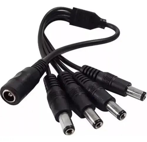 Pulpo Splitter 12v 1 A 4 Puntas 100% Cobre 5.5*2.1mm 0.4m Negro