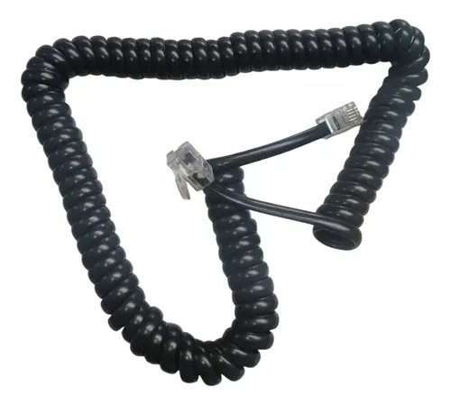 Cable Espiral Para Teléfono Fijo Rj9 1m Negro Negro
