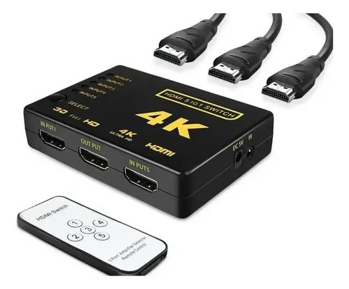 Switch Hdmi 4k Ultra Hd 5 En 1 Control Splitter Selector