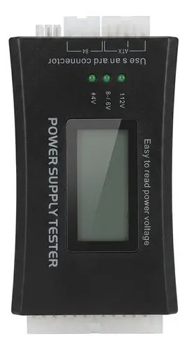 Tester Probador Fuente De Poder 12v 5v 3v 20 24 Pines Negro